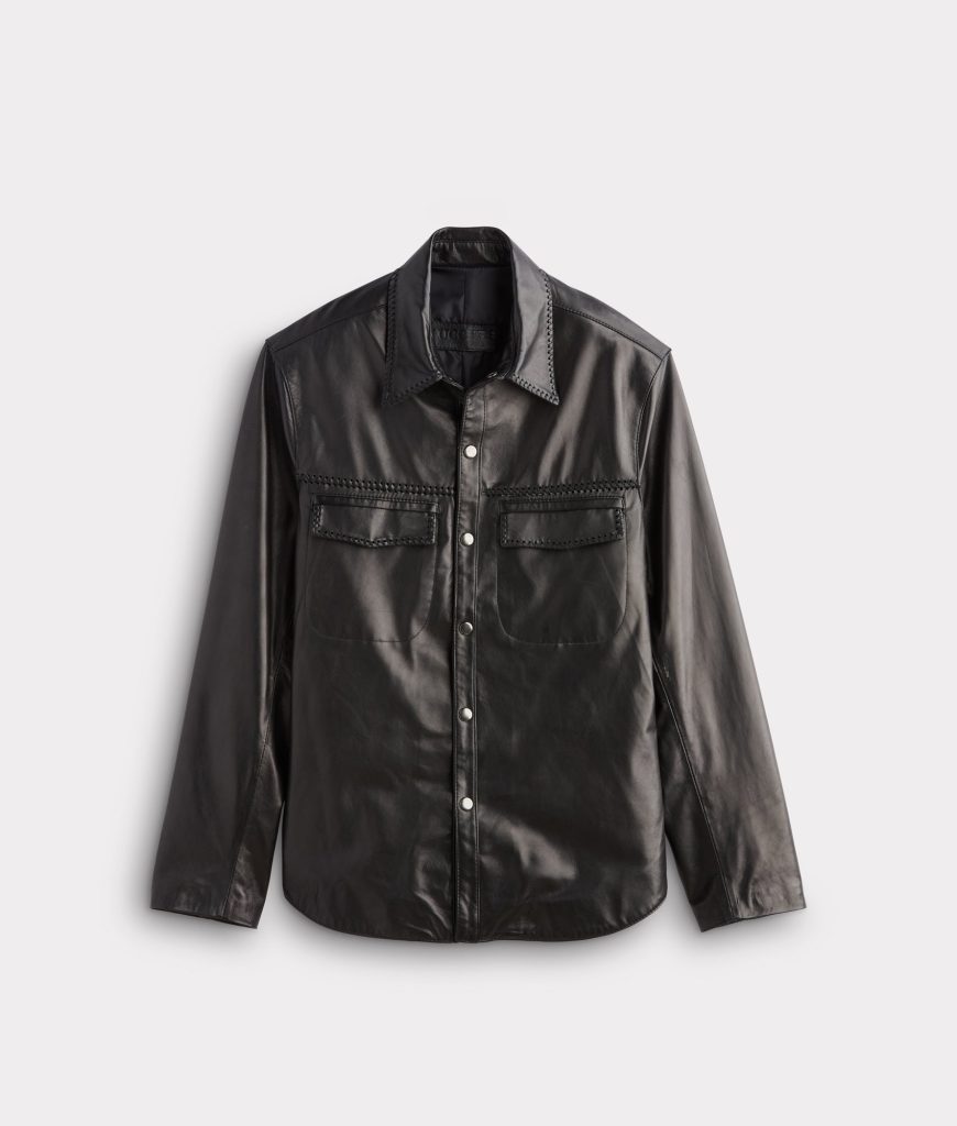 Clint Leather Shacket :: Black
