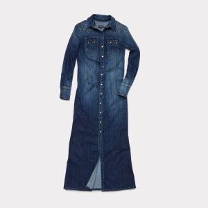 Long Denim Duster :: Medium Wash Denim