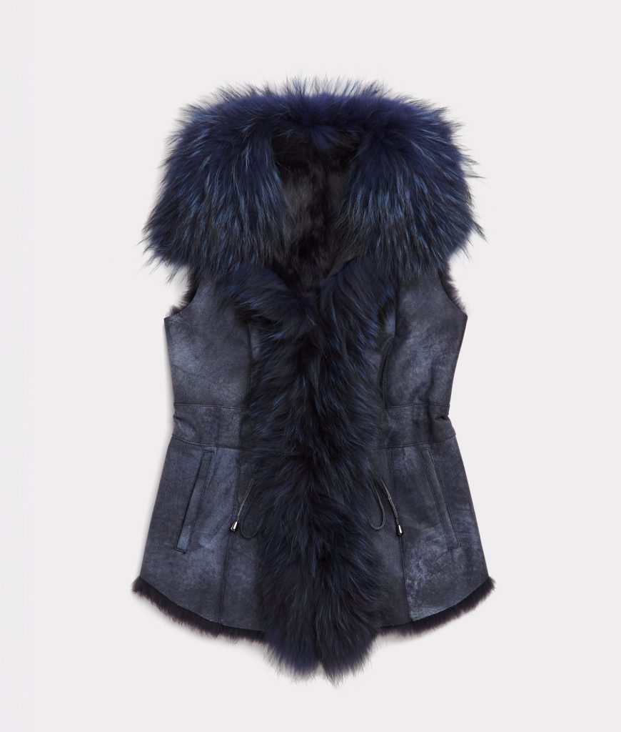 Serphina Fur Vest :: Navy
