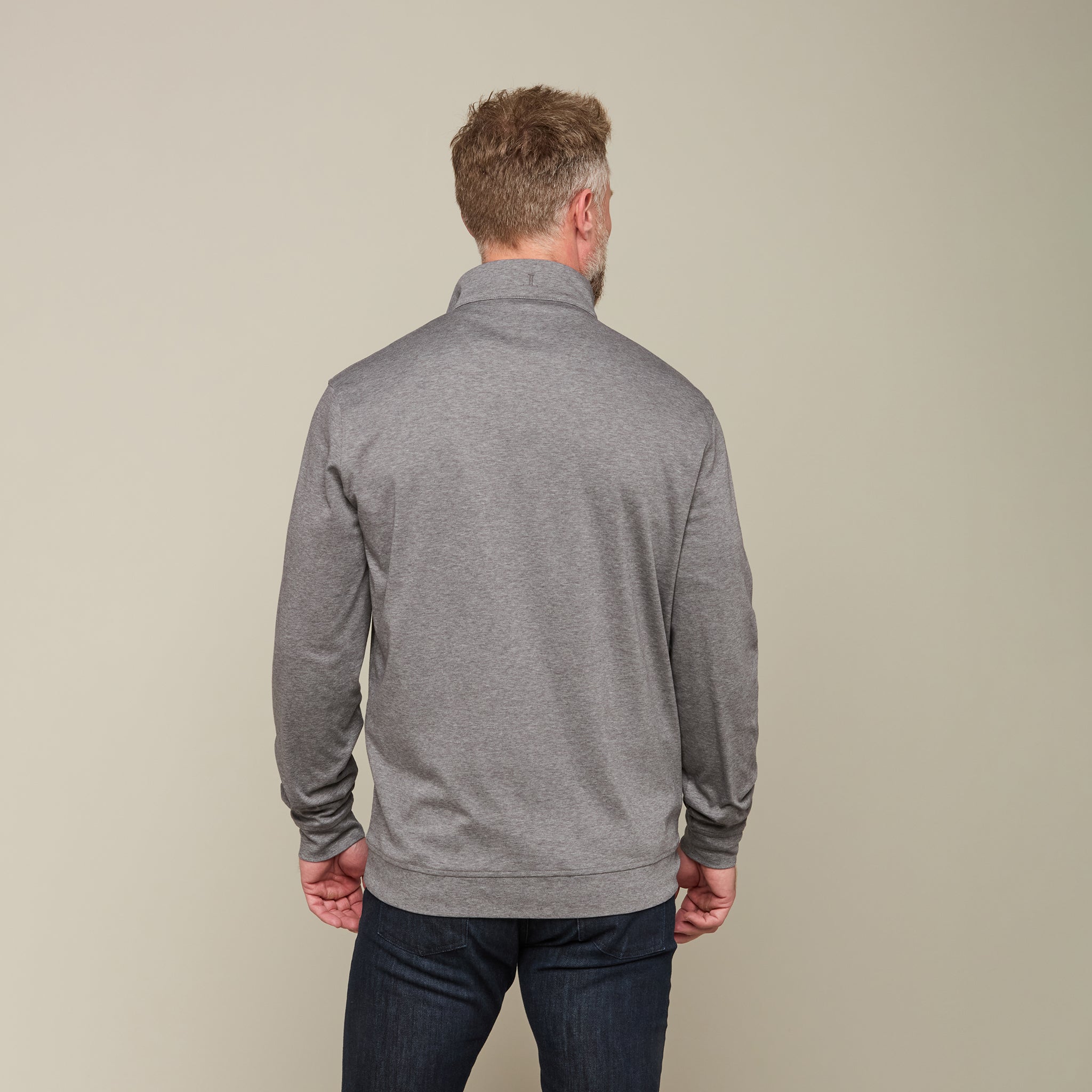 Lightweight Quarter Zip :: Grey - Image 3