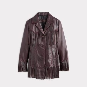 Tallulah Fringe Jacket :: Black Cherry