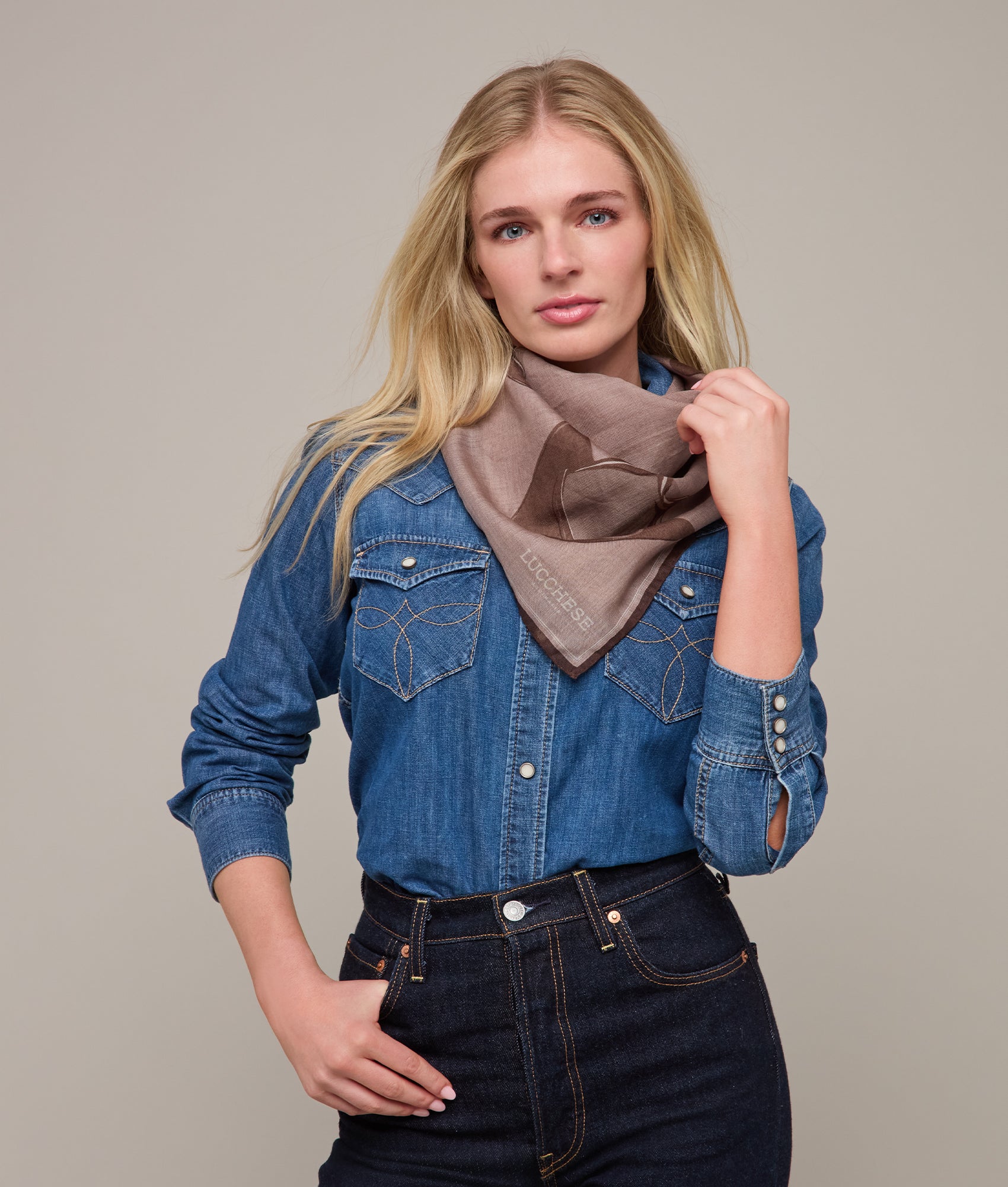 Nine-Gallon Hat Scarf :: Taupe - Image 2