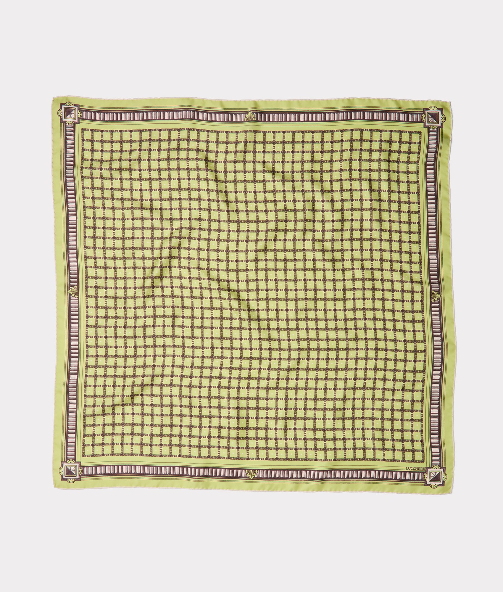 Mesa Grid Silk Scarf :: Olive