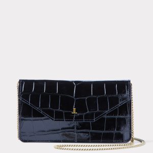 Long Exotic Wallet On A Chain :: Black