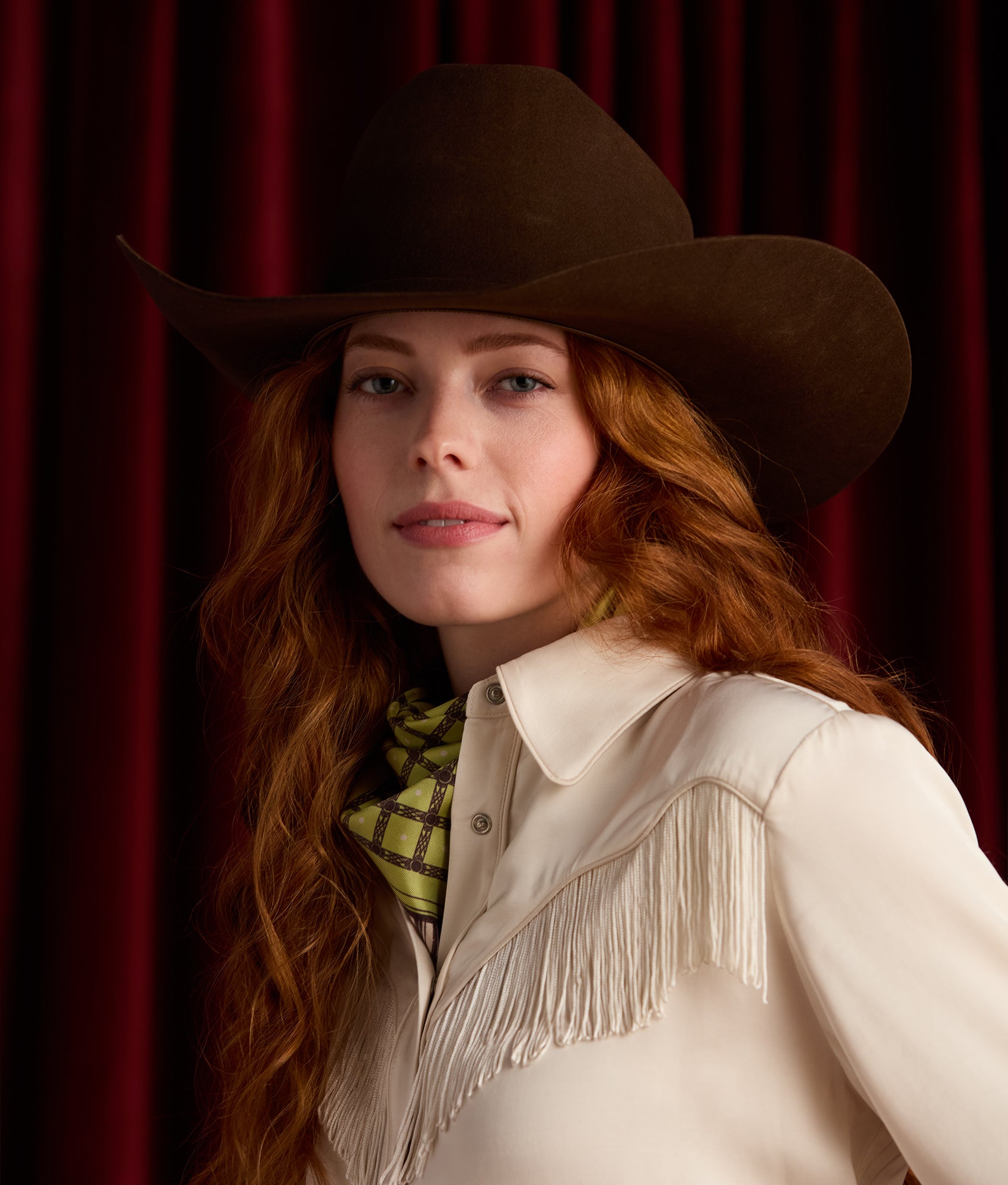 Mesa Grid Silk Scarf :: Olive - Image 4