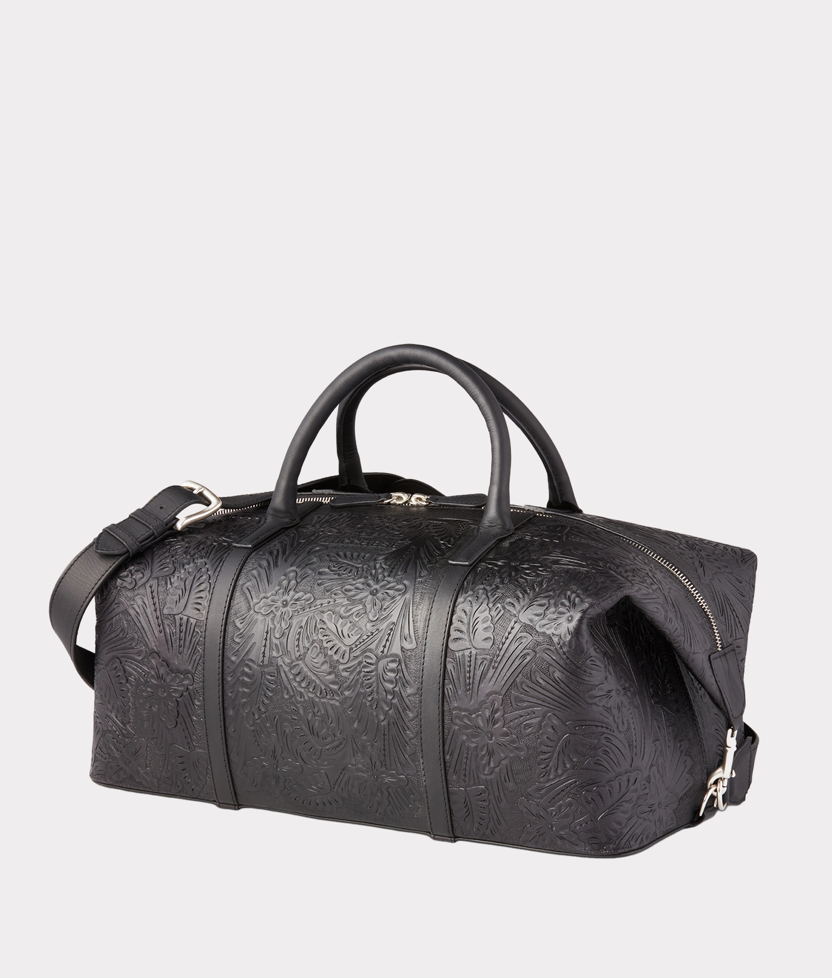 Hand-Tooled Duffle :: Black - Image 3